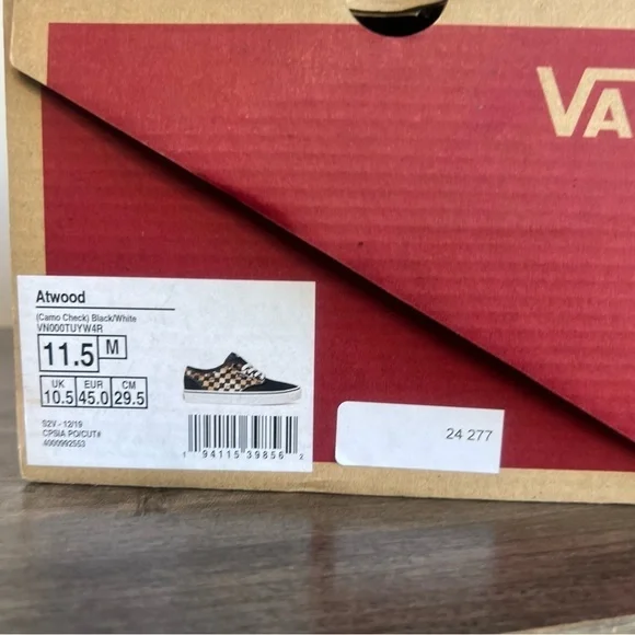 Vans Men's Atwood Camo Check Checkerboard Shoe Size 11.5 #B1516